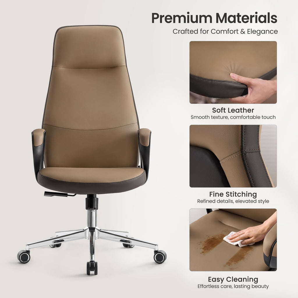 Brown Leather Executive Office Chair Q653