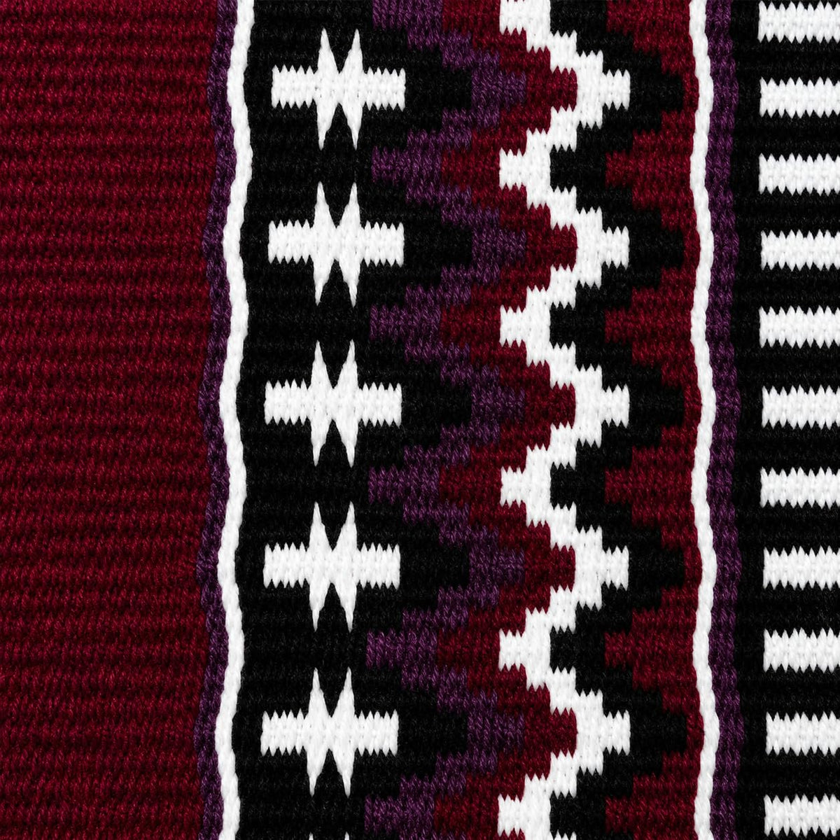 Burgundy Black White Tribal Horse Saddle Pad K81509