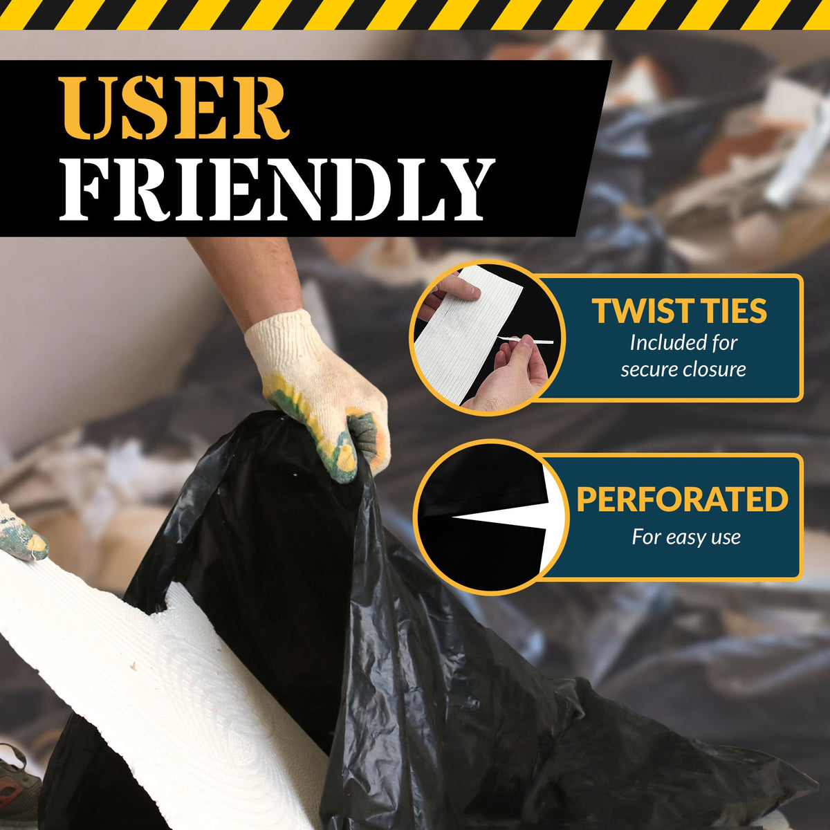 55 Gallon Heavy Duty Trash Bags C623