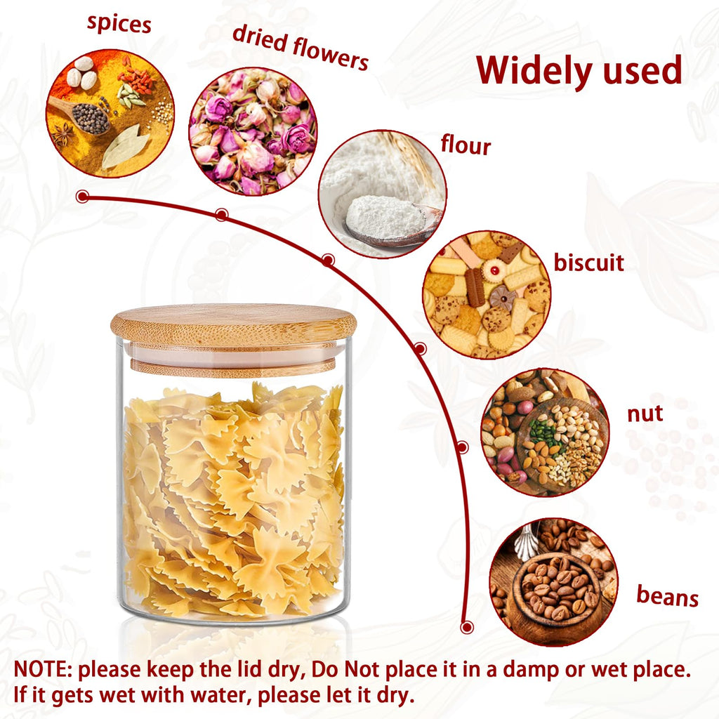 16 oz Glass Food Storage Jars with Bamboo Lids R87600