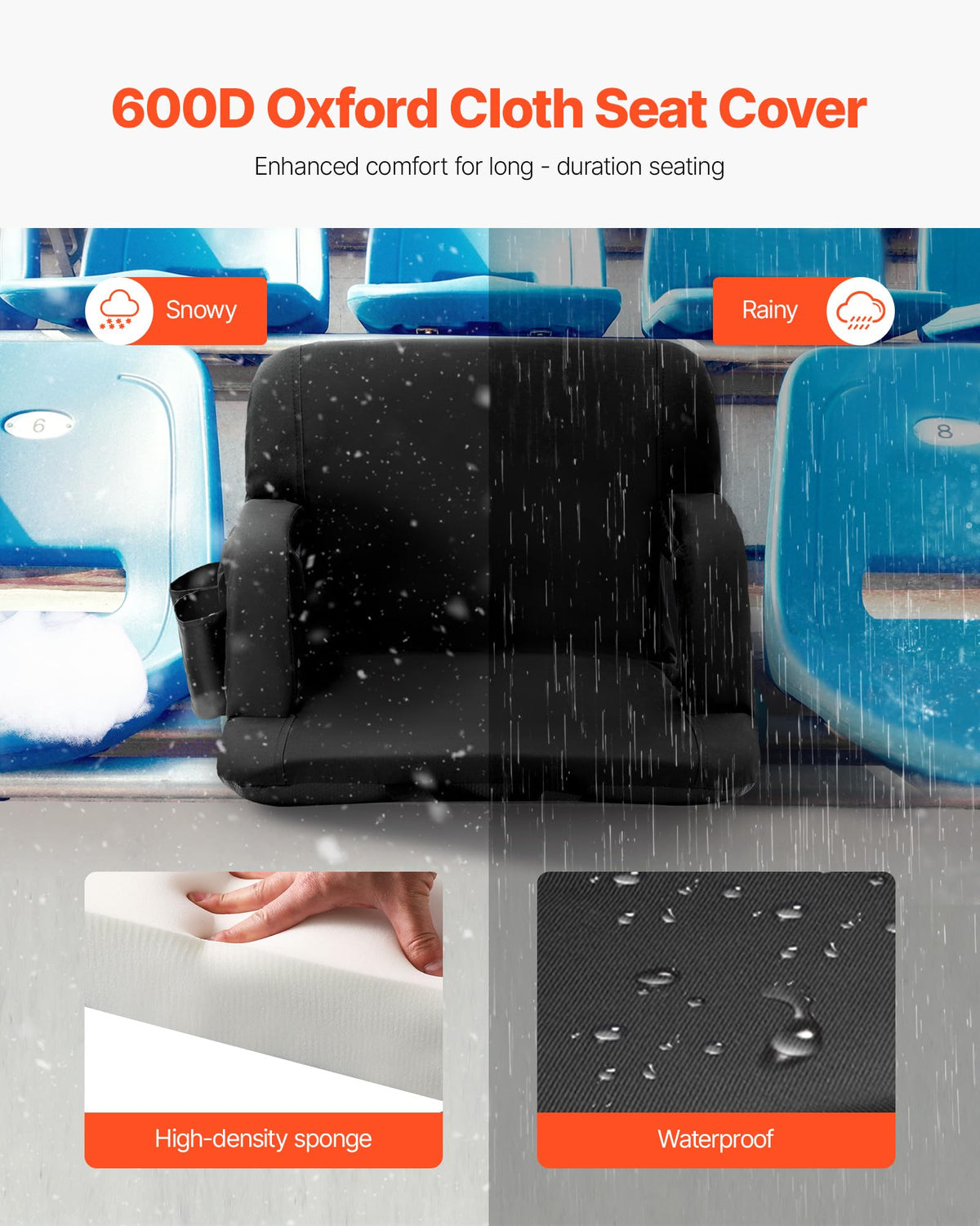 Folding Padded Stadium Seat with Cupholder K69183