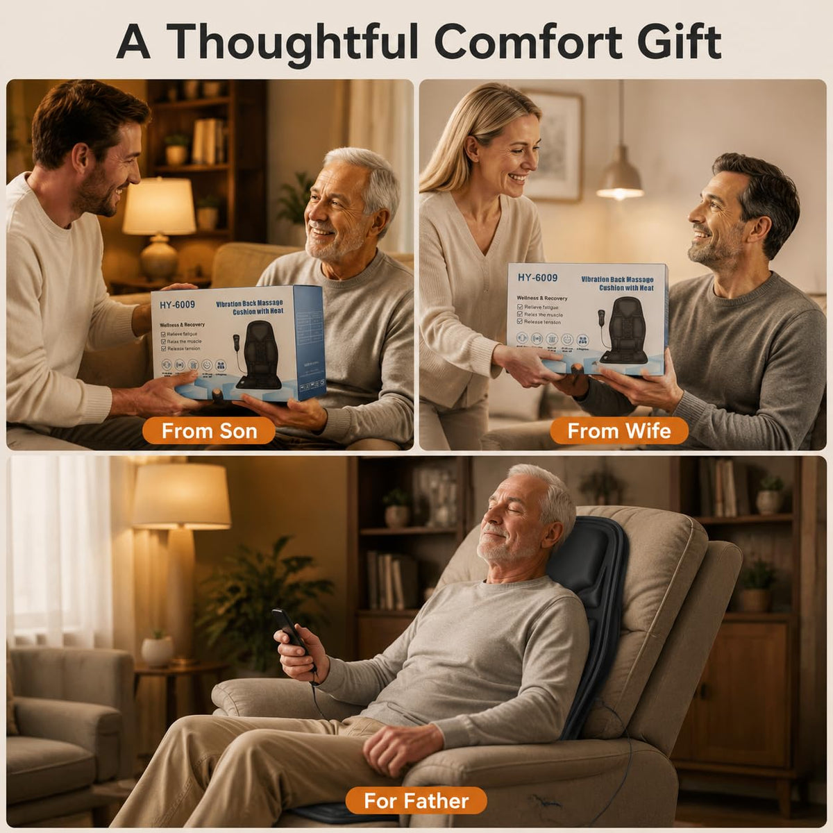 Vibration Back Massager with Heat and 8 Vibration R63951