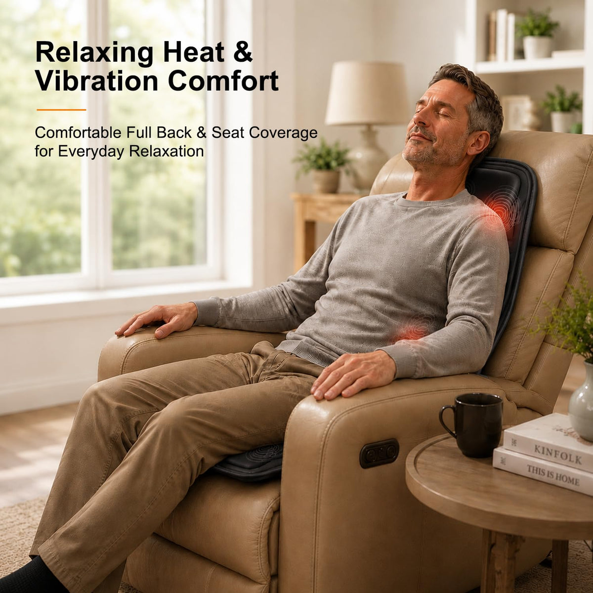 Vibration Back Massager with Heat and 8 Vibration R63951
