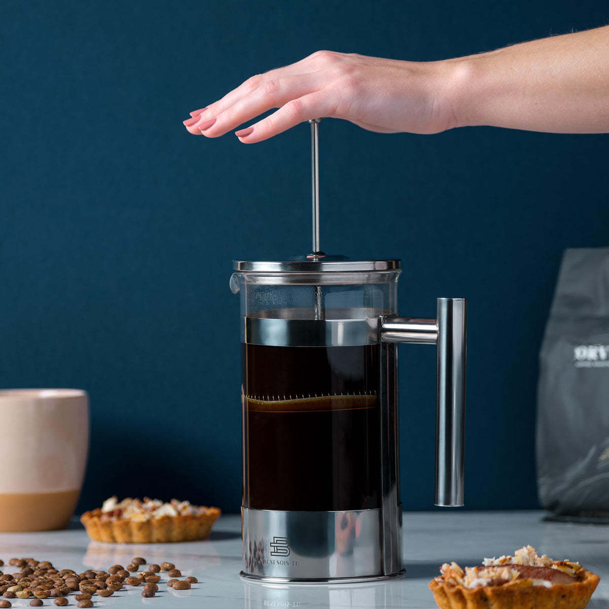 34 oz Borosilicate Glass French Press Coffee Maker S597553