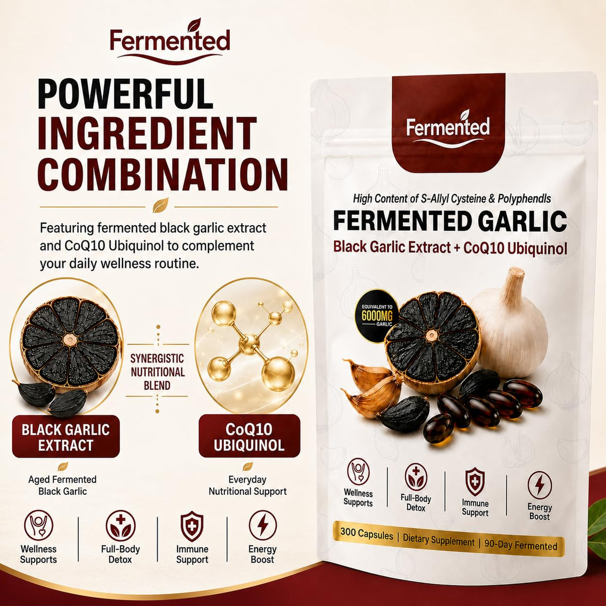 Black Garlic Coq10 Ubiquinol Softgels F93490