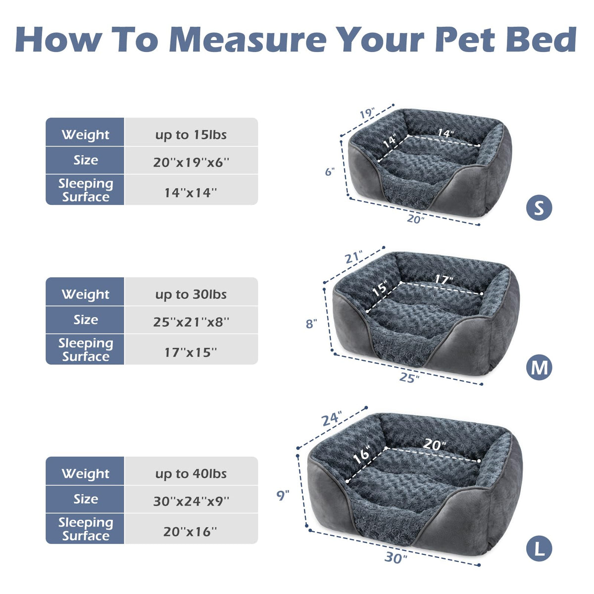 Washable Orthopedic Dog Bed with Anti-Slip Bottom J407