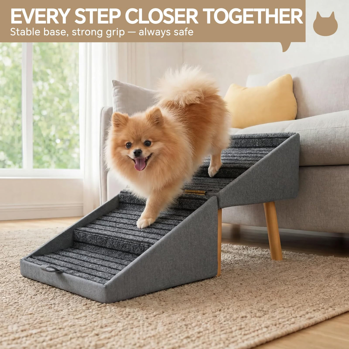 2-in-1 Wooden Pet Stairs & Ottoman D569