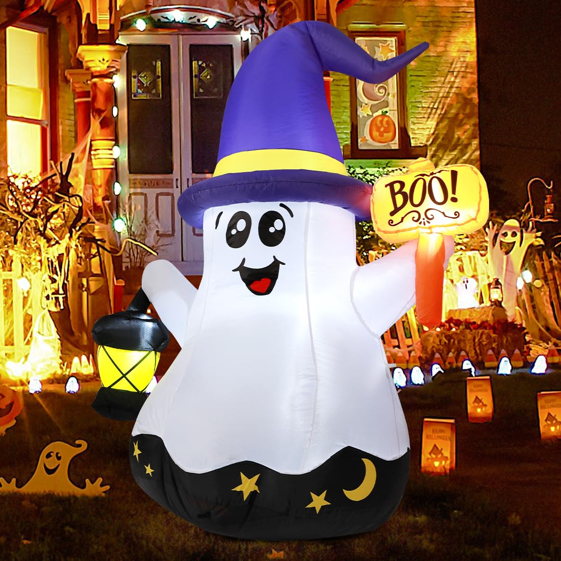 5 FT Halloween Inflatables Ghost with Built-in LEDs M807693
