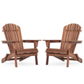Folding Adirondack Chairs Set of 2 Solid Cedar Wood T15034