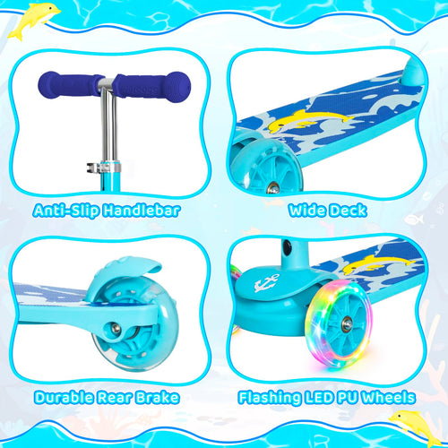 3-Wheel Toddler Kick Scooter with Light-Up Wheels R89673