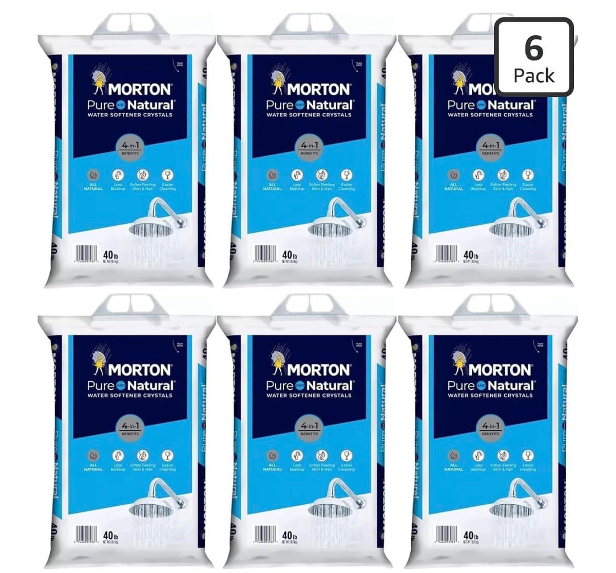 Pure and Natural Water Softener Crystals 40 lb 6 Packs G3276