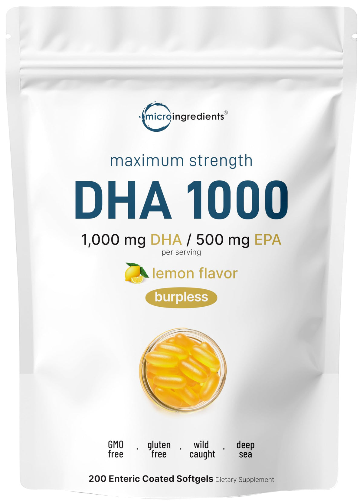1000mg Omega 3 Fish Oil DHA EPA 200 Softgels O456357