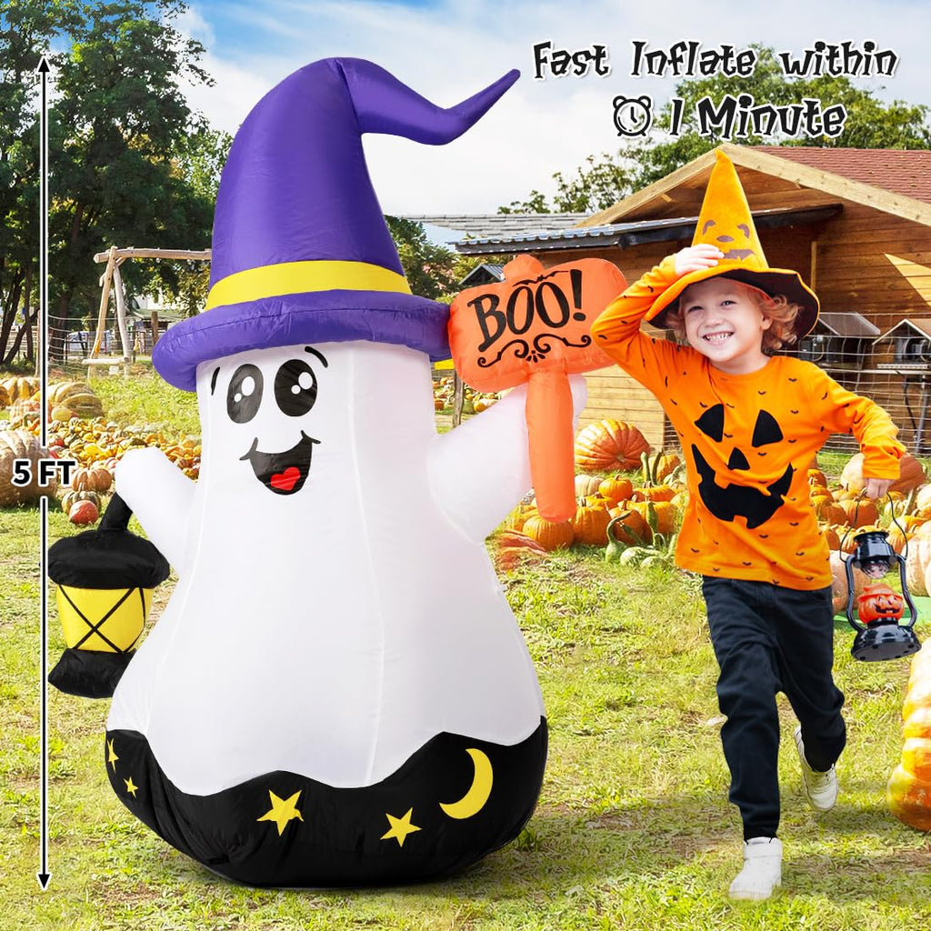 5 FT Halloween Inflatables Ghost with Built-in LEDs M807693