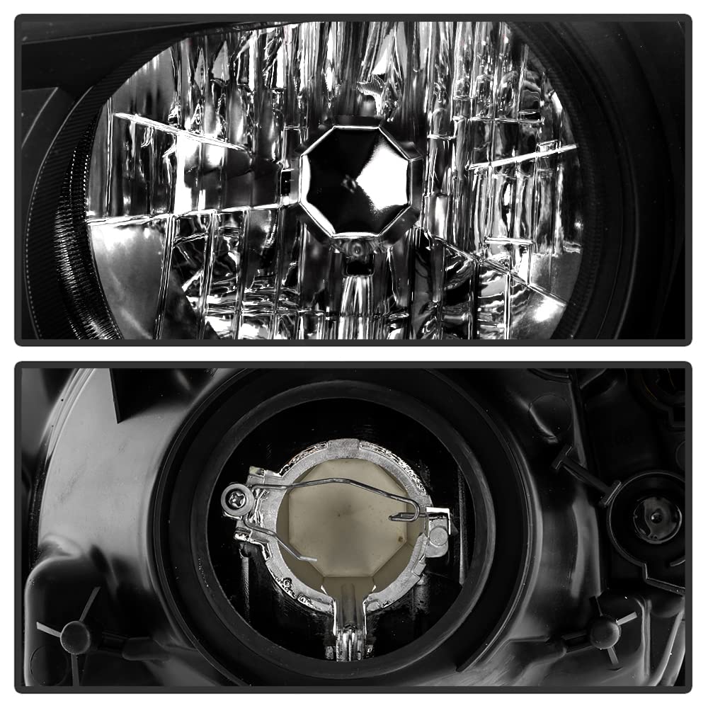 Black Headlights Headlamps Assembly Pair Set A593
