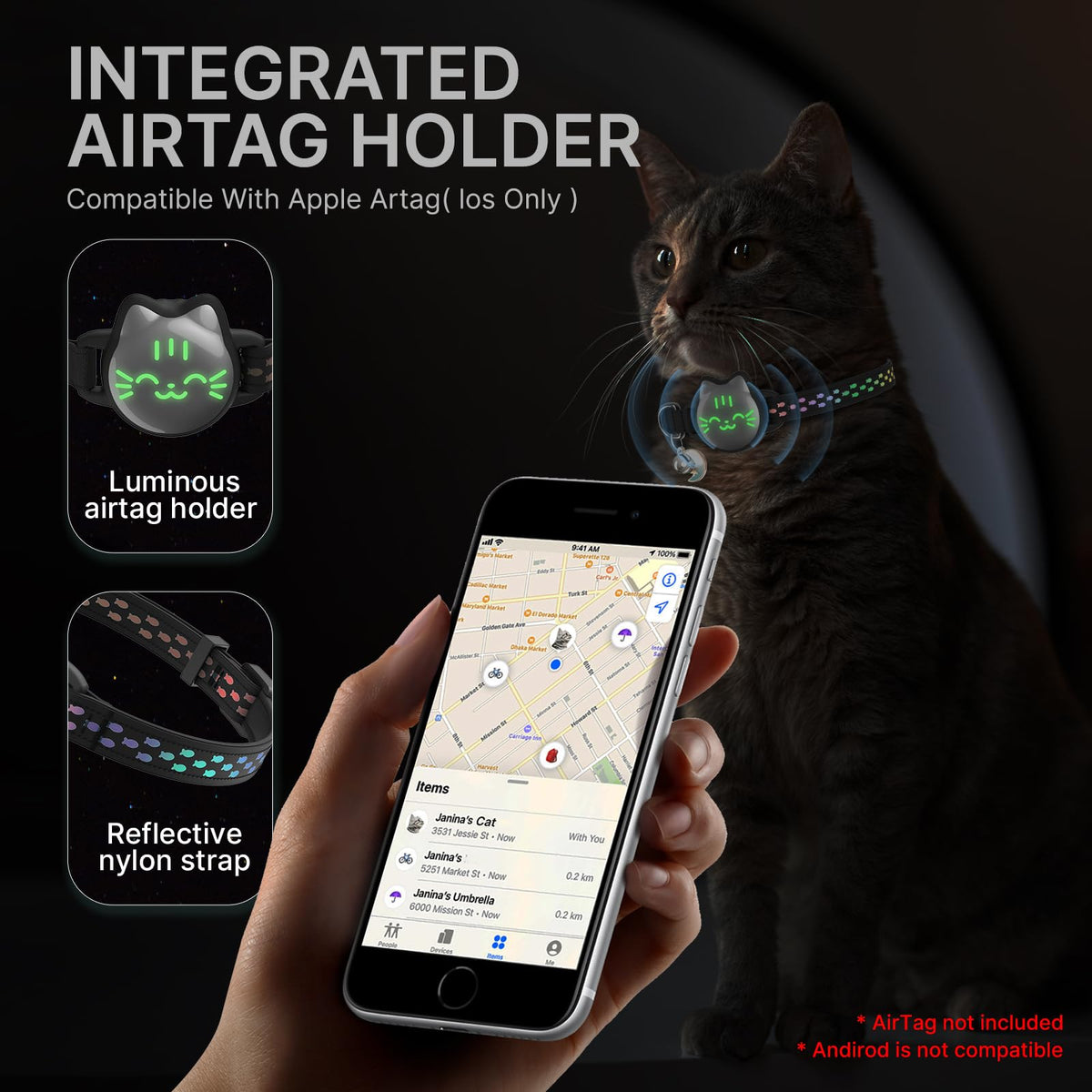 Reflective Breakaway Cat Collar with Bell F923961