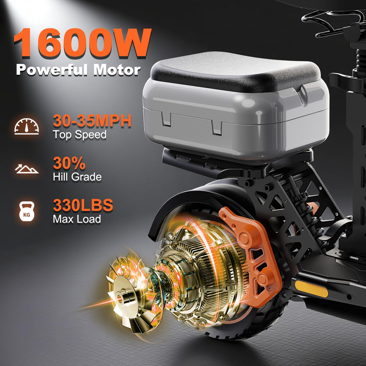 1200W Off Road Electric Scooter with Dual Suspension S4849