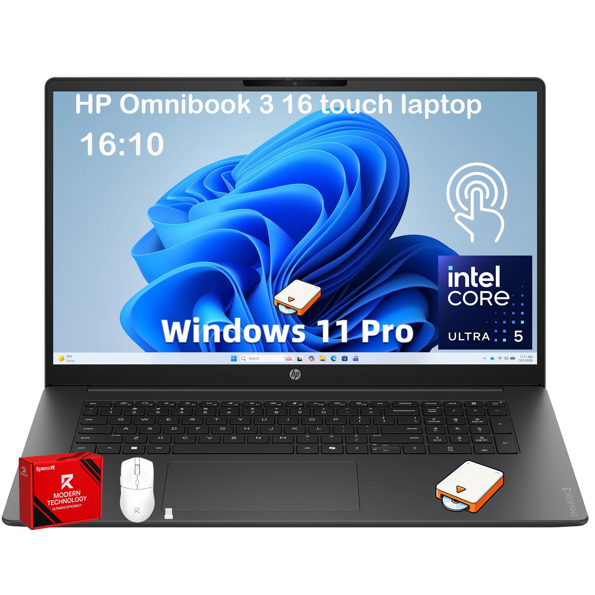 16 Touchscreen Laptop Intel 12 Core Ultra 5 Y1904