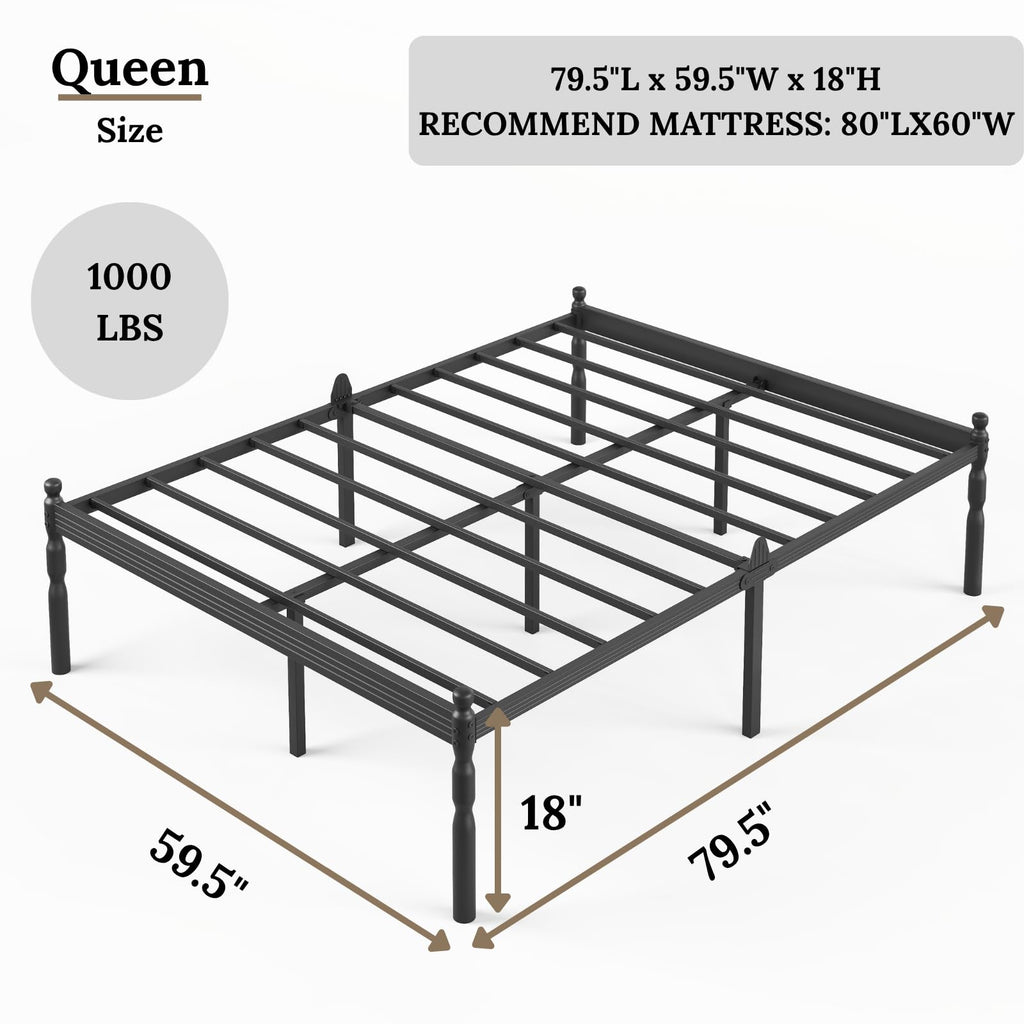 18" Metal Queen Platform Bed Frame Q62201