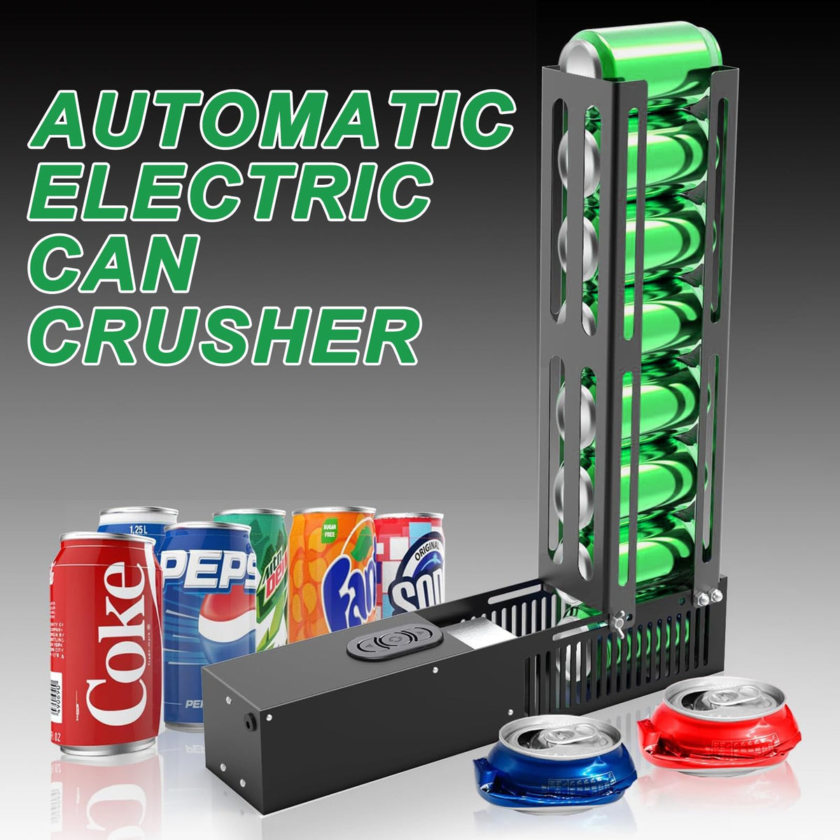 Automatic Can Crusher for 8oz/12oz/16oz Cans Q46509