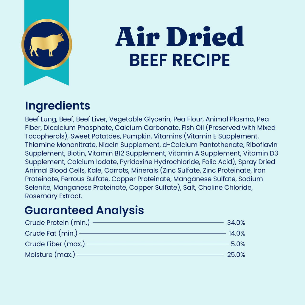 Air Dried Dog Food Topper & Treats Beef 1lb J350732