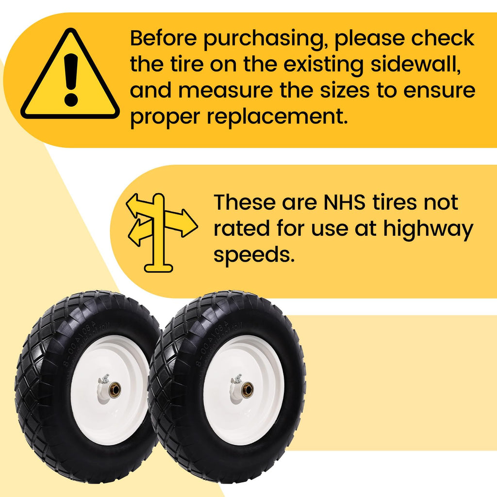 4.80/4.00-8" Flat Free Wheelbarrow Tire and Wheel G155