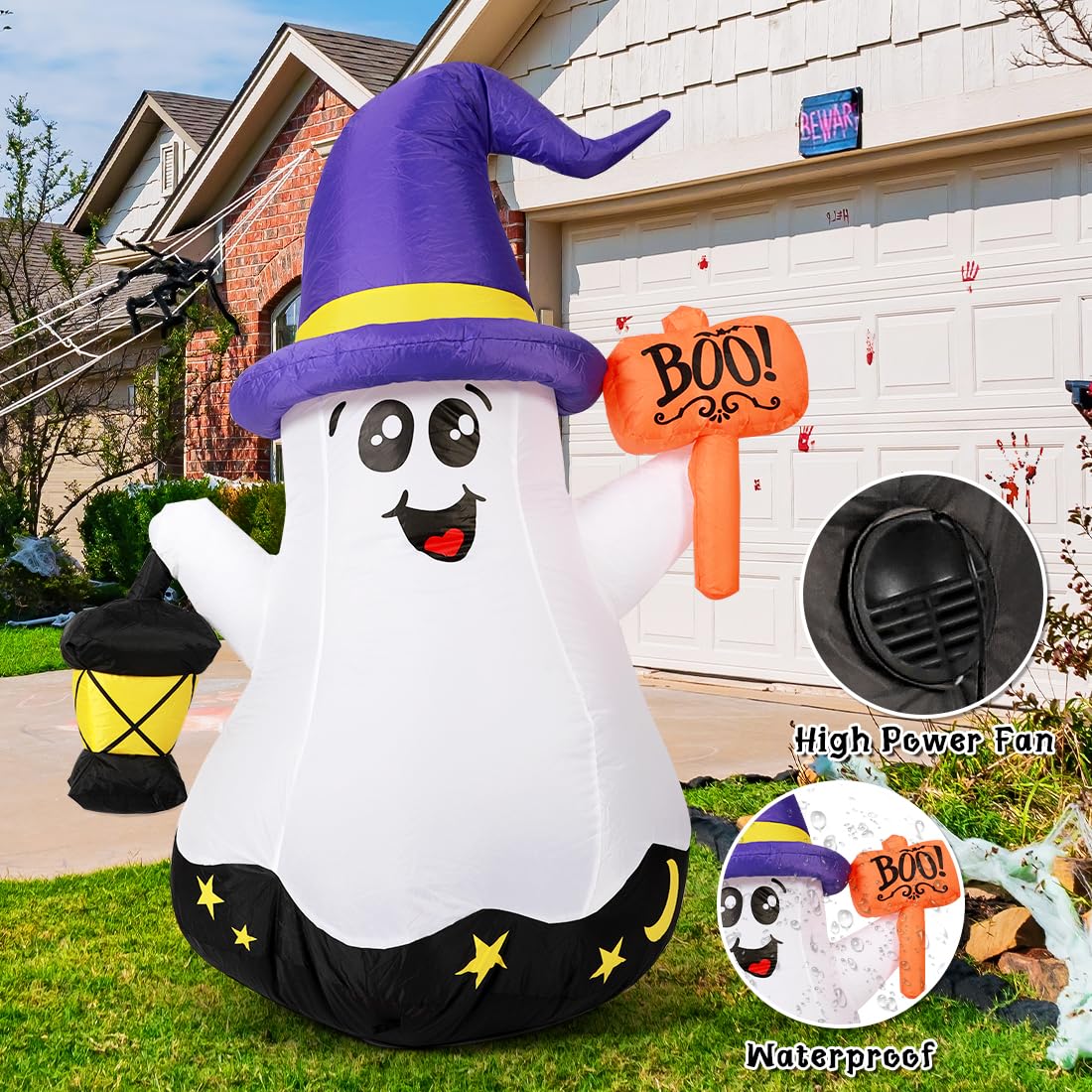 5 FT Halloween Inflatables Ghost with Built-in LEDs M807693