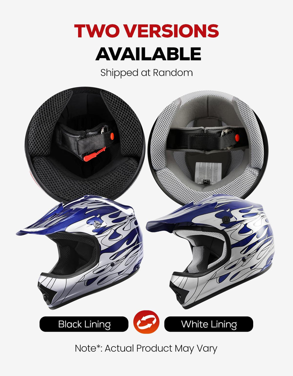 Youth DOT Approved Full Face Motocross Helmet D3856