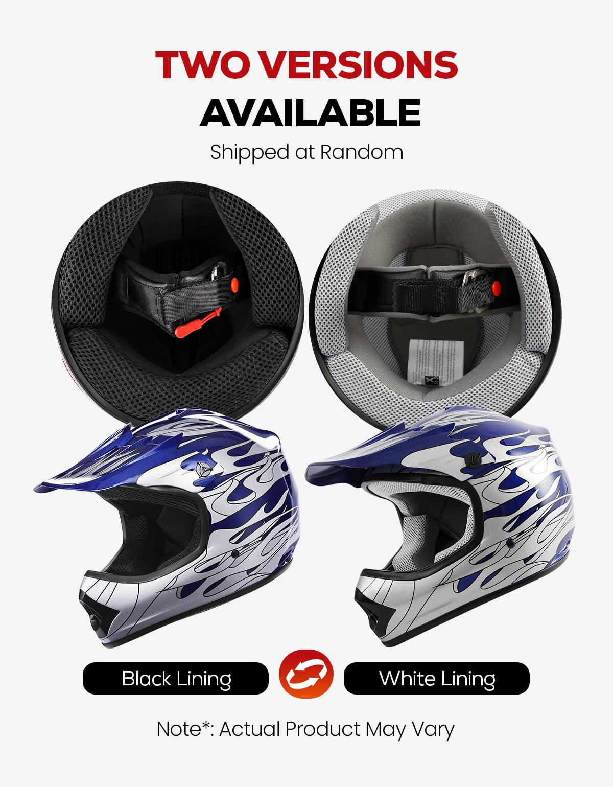Youth DOT Approved Full Face Motocross Helmet D3856