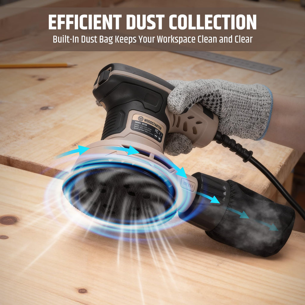 5-Inch Variable Speed Random Orbital Sander with Dust Bag Z858325