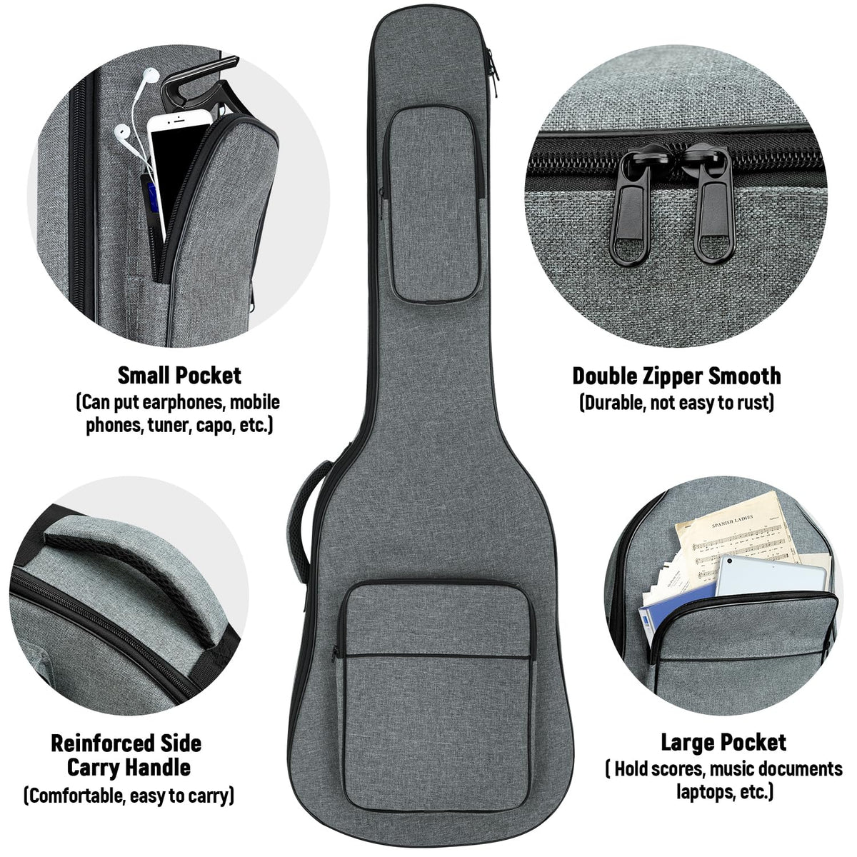 Padded Electric Guitar Gig Bag with Neck Strap P61292