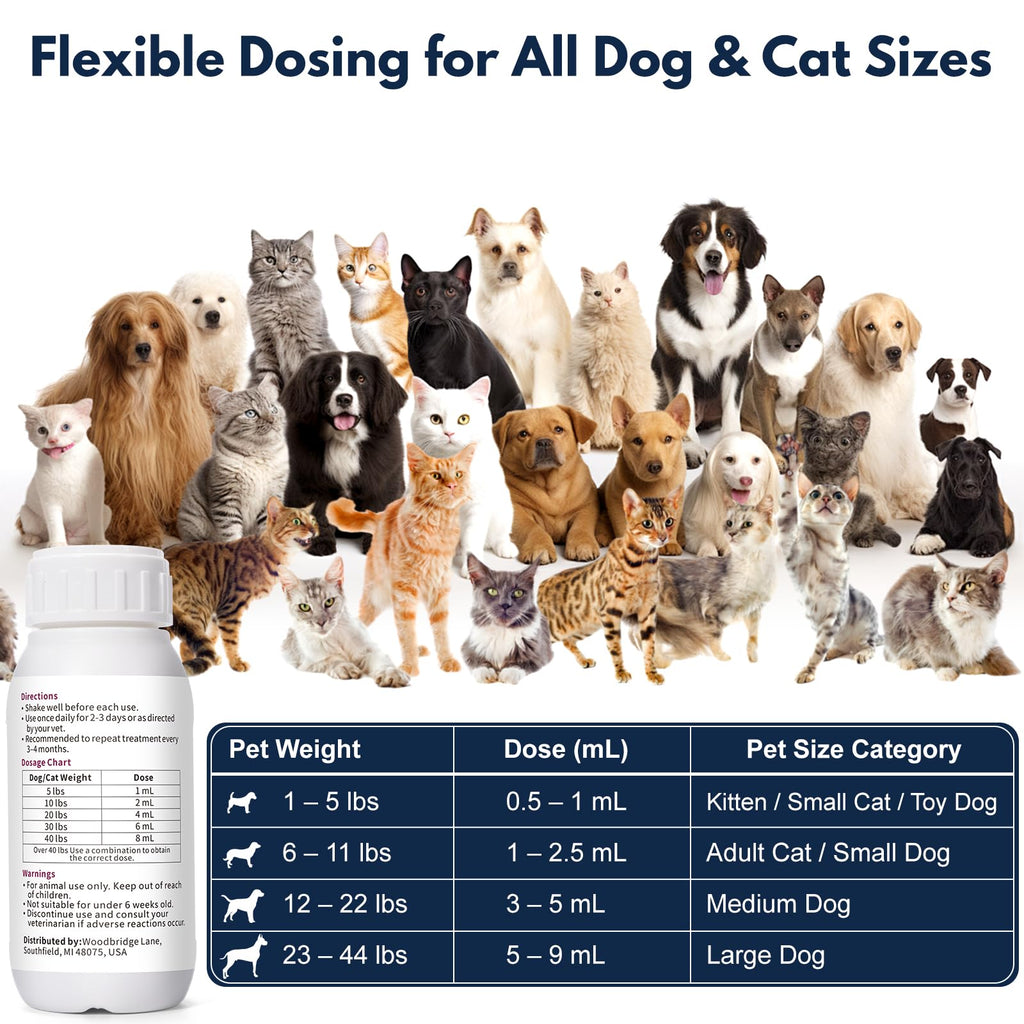 Dewormer Liquid for Dogs & Cats, 100ml A48334