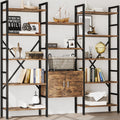 70 x 70" 5 Tier Bookcase with Storage Cabinet Rustic Brown R3981
