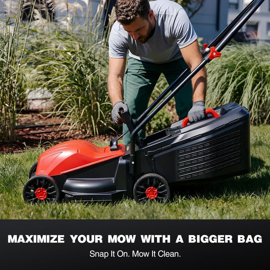14" Corded Electric Lawn Mower with 3-Position Height Adjustment E112