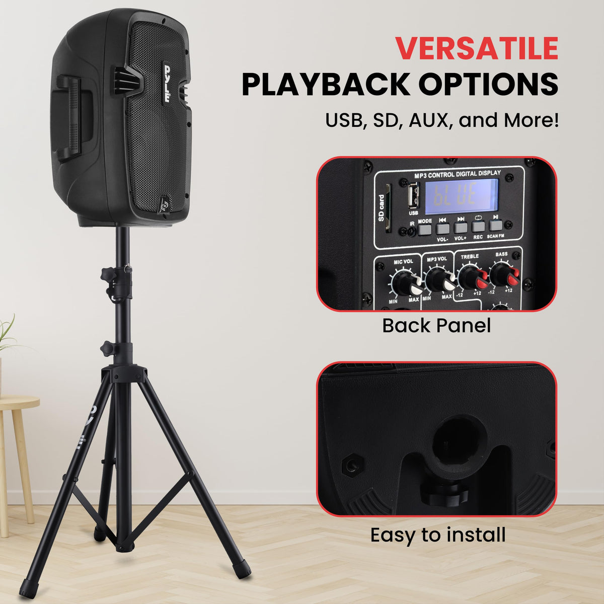Dual 8 Inch Powered PA Speaker System E5207