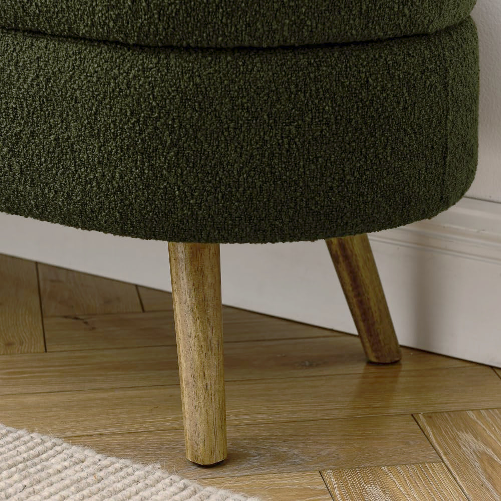 Oval Storage Bench with Rubber Wood Legs Z5398