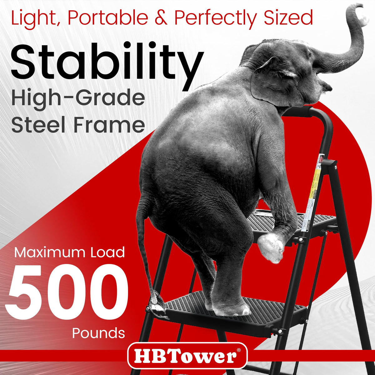 Folding Step Ladder with Anti-Slip Pedal F408