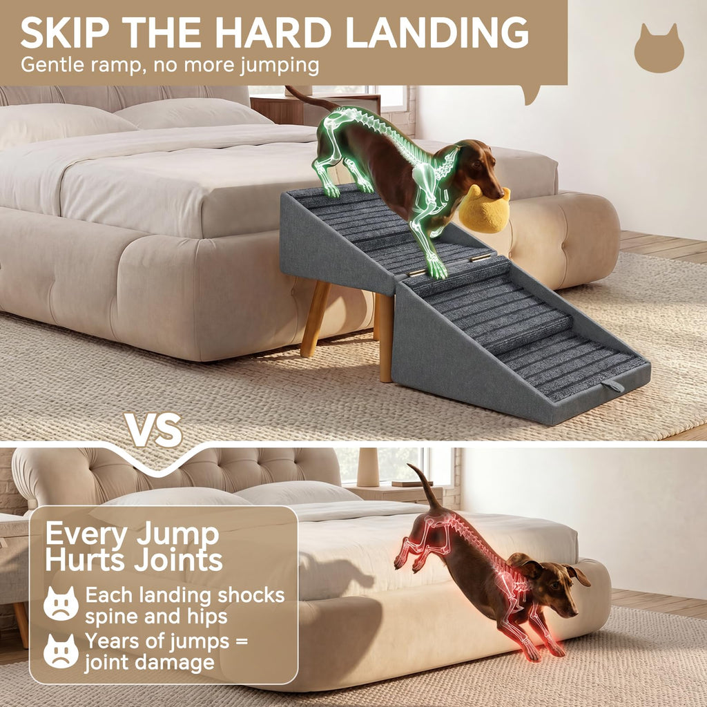 2-in-1 Wooden Pet Stairs & Ottoman D569