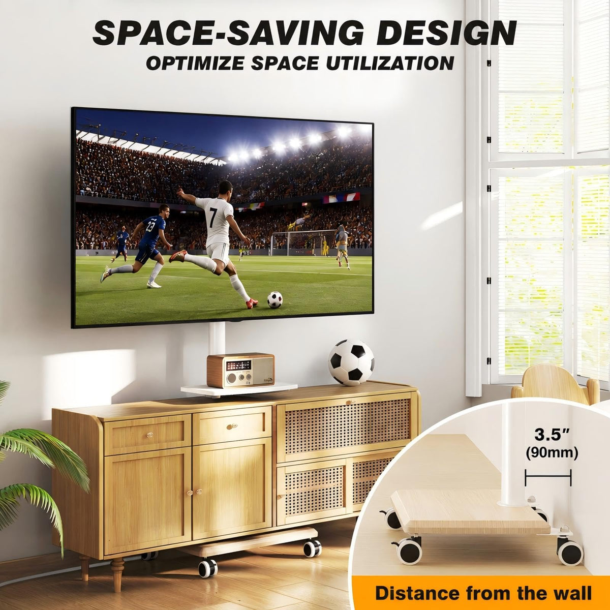 Rolling TV Stand with Power Outlet for 32-60 inch TVs A75819