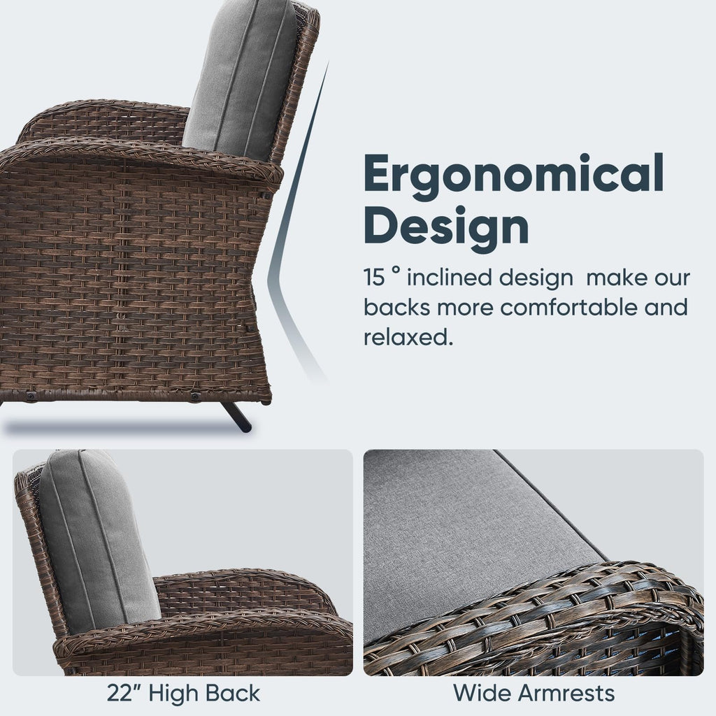 Brown 2 Seater Wicker Outdoor Glider Bench B923