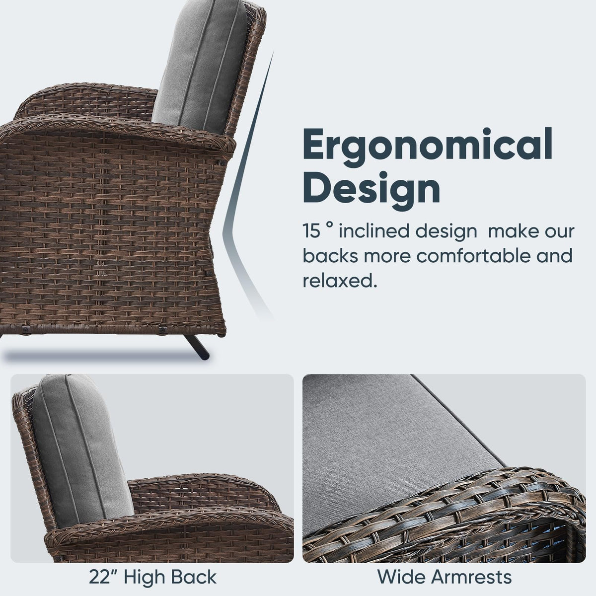 Brown 2 Seater Wicker Outdoor Glider Bench B923
