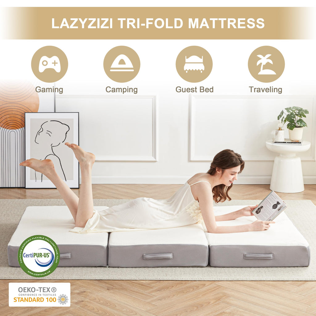 6 Inch Memory Foam Tri-fold Folding Mattress T295