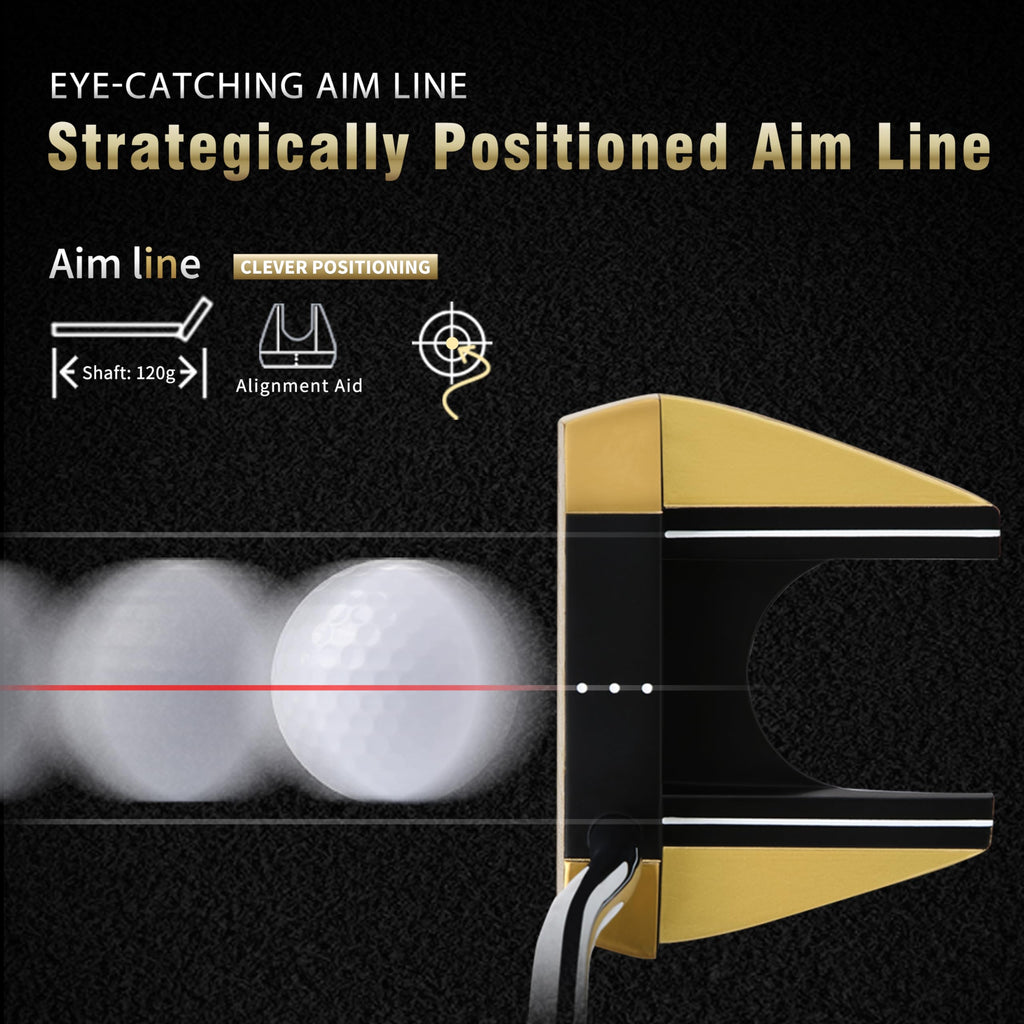CNC-Milled Low-CG Golf Putter with Alignment Line & Oversized Grip H84396