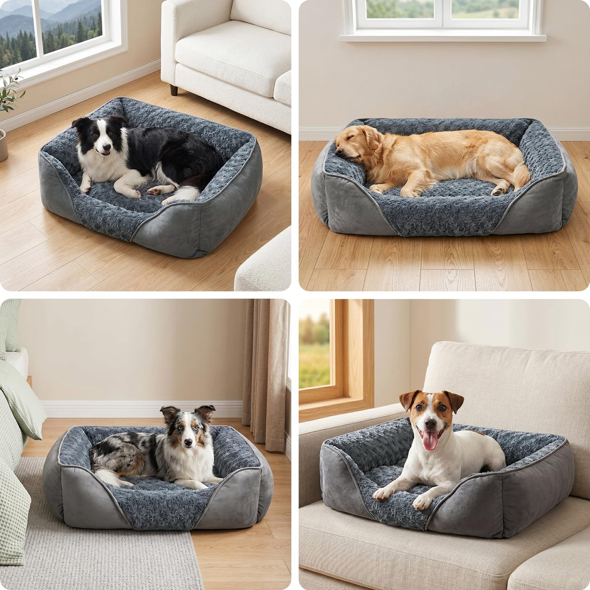 Washable Orthopedic Dog Bed with Anti-Slip Bottom J407