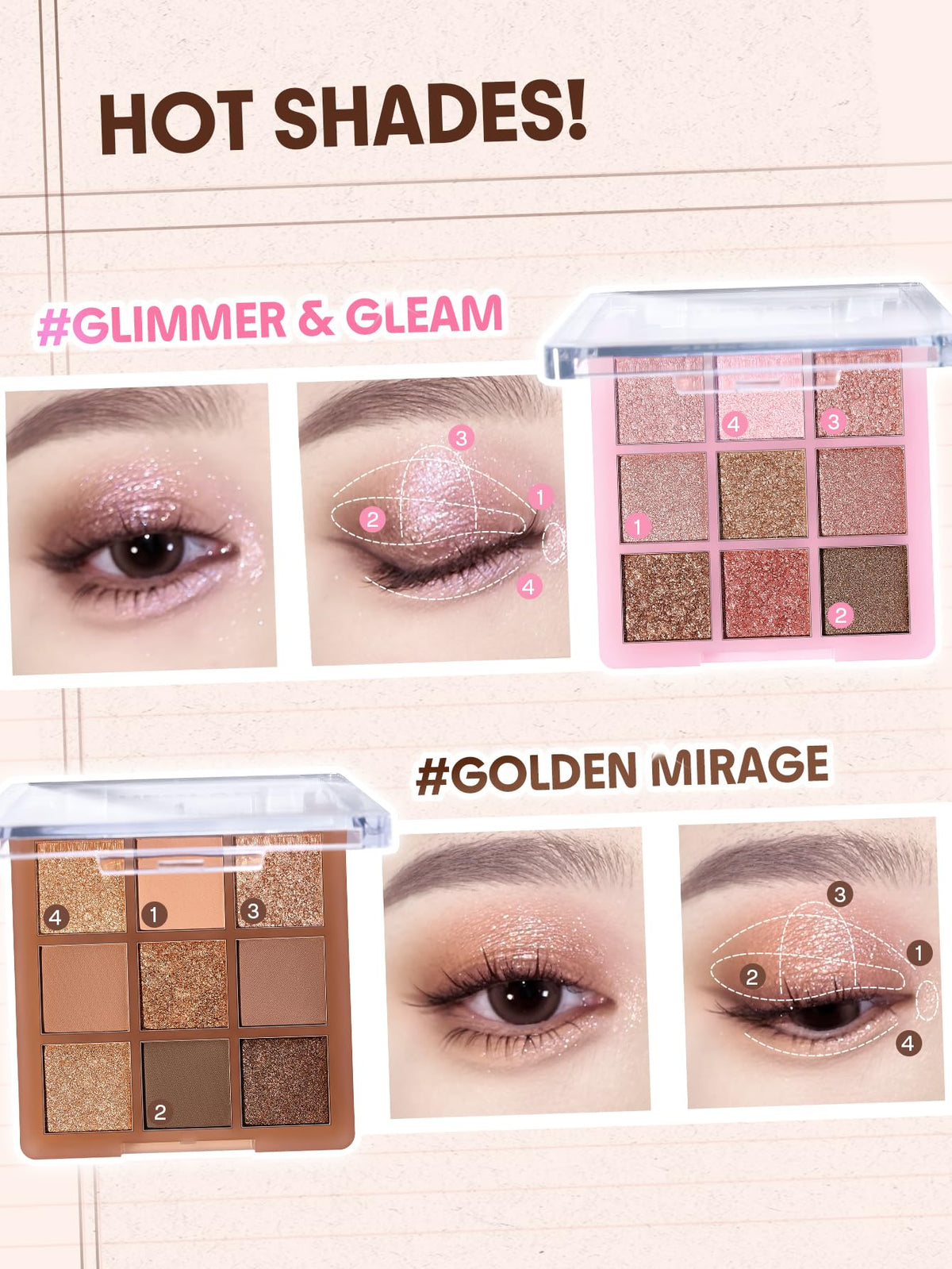 9-Color Shimmer & Matte Eyeshadow Palette A40889