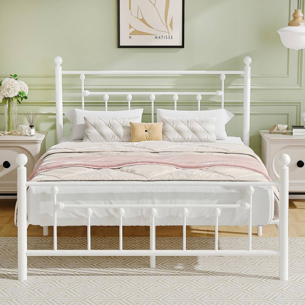 Full Size Metal Platform Bed Frame with Headboard and Footboard O82389