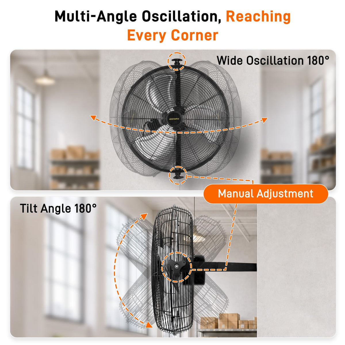 20 Inch 2 Pack 3-Speed High Velocity Wall Mount Fan Q5520