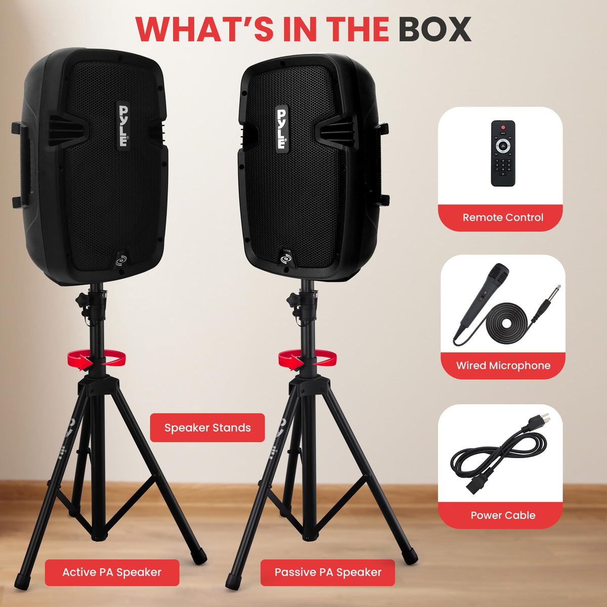 Dual 8 Inch Powered PA Speaker System E5207