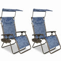 Blue Set of 2 Zero Gravity Outdoor Lounge Chair Y505