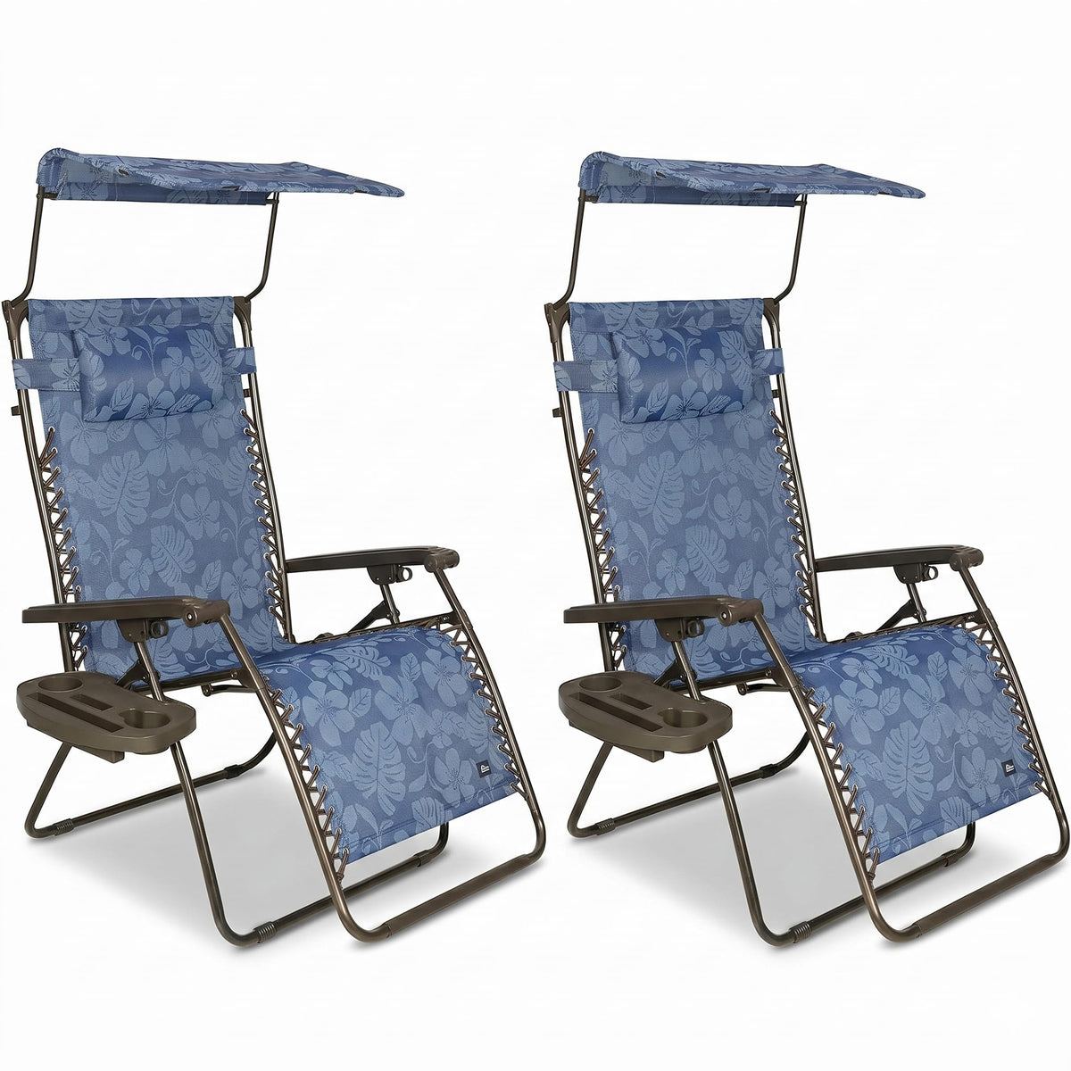 Blue Set of 2 Zero Gravity Outdoor Lounge Chair Y505