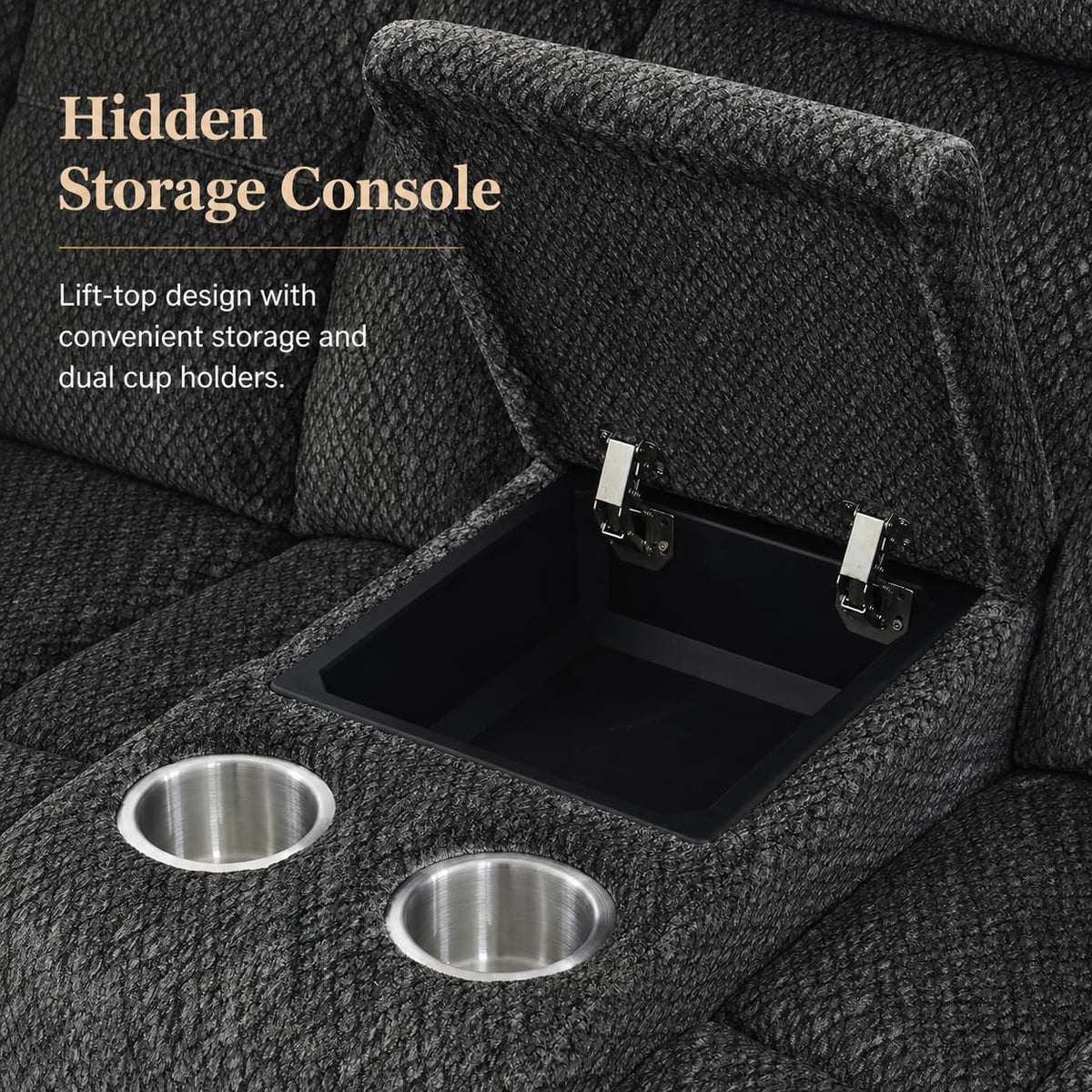 Gray Wool 3 Piece Power Reclining Sofa Set with USB Ports and LED Lights F704146